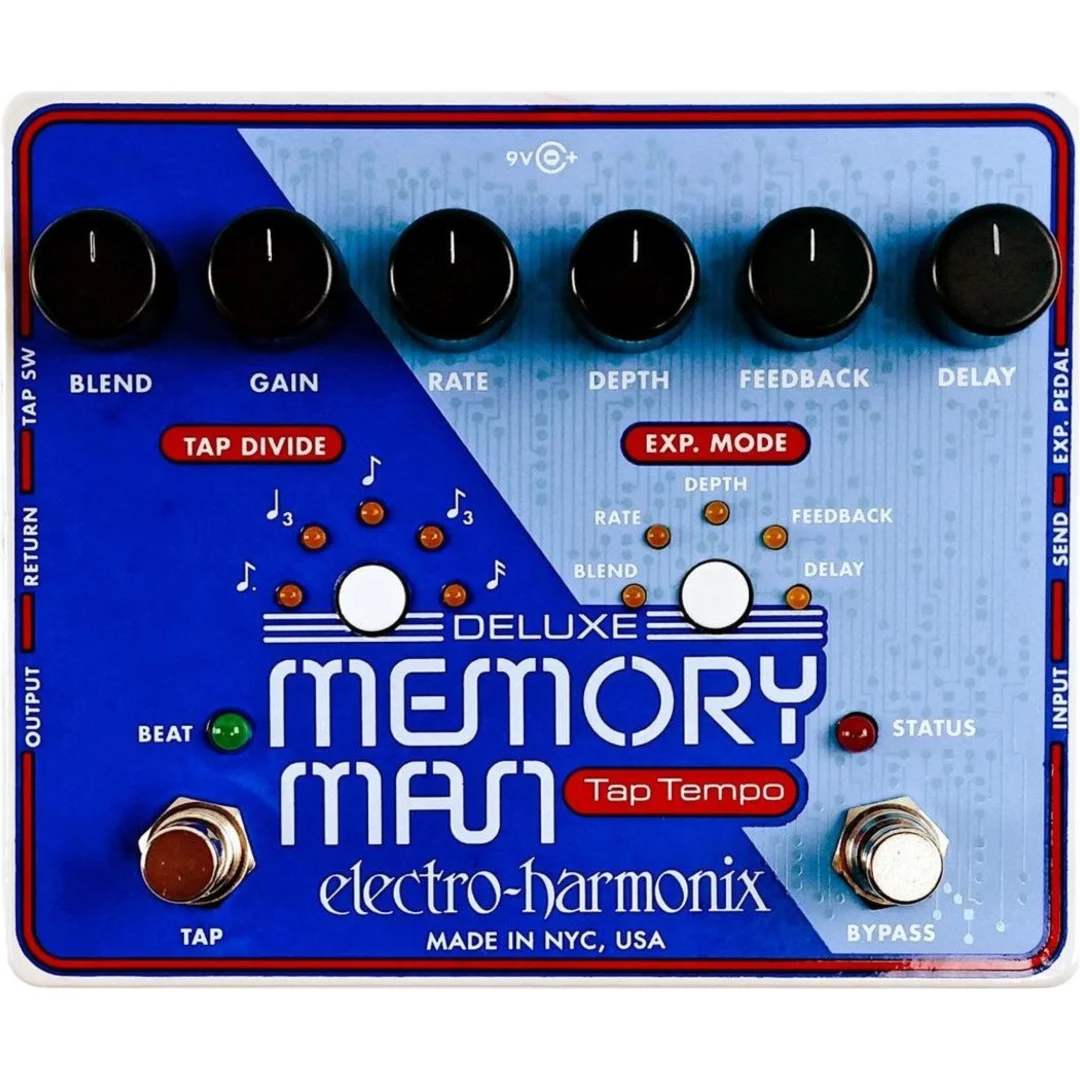 EHX - Electro Harmonix - Deluxe Memory Man Tap Tempo (Panasonic Chip) Delay Guitar Pedal - Imagen 1
