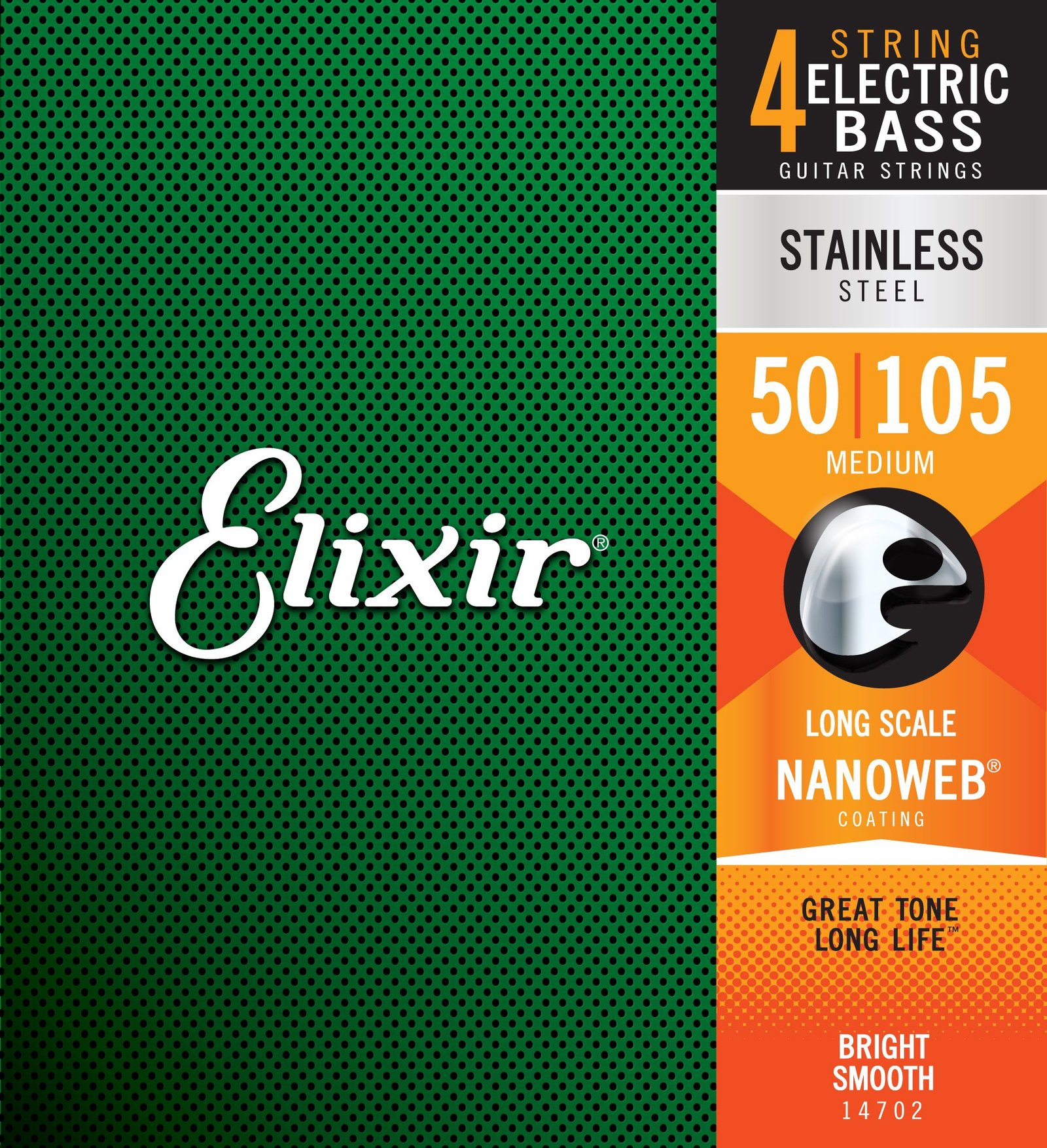 basse-elec-4c-nanoweb-stainless-steel-050-105-hd-92325 ELIXIR - Cuerdas de bajo eléctrico Elixir Nanoweb Stainless Steel 50-105 - Image 1