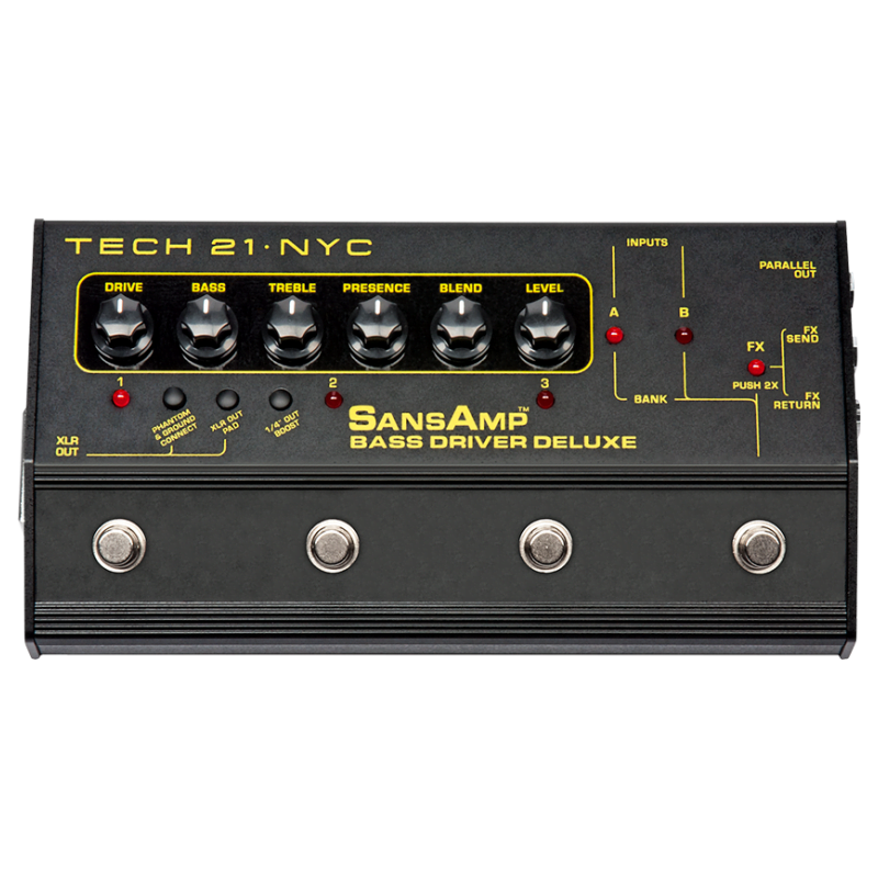 TECH21 BASS DRIVER DELUXE TECH 21 - SANSAMP BASS DRIVER DI DELUXE - BASS OVERDRIVE PREAMP PEDAL - Image 1