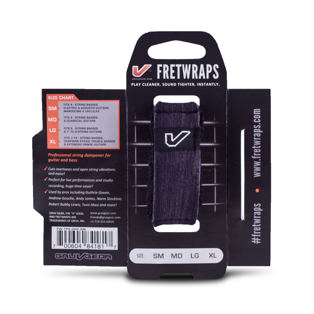 GRUV GEAR FRETWRAPS EBONY GRUV GEAR - Fretwrap - Control de Resonancias Parasíticas para Guitarra o Bajo - Ebony - Small - Imagen 1