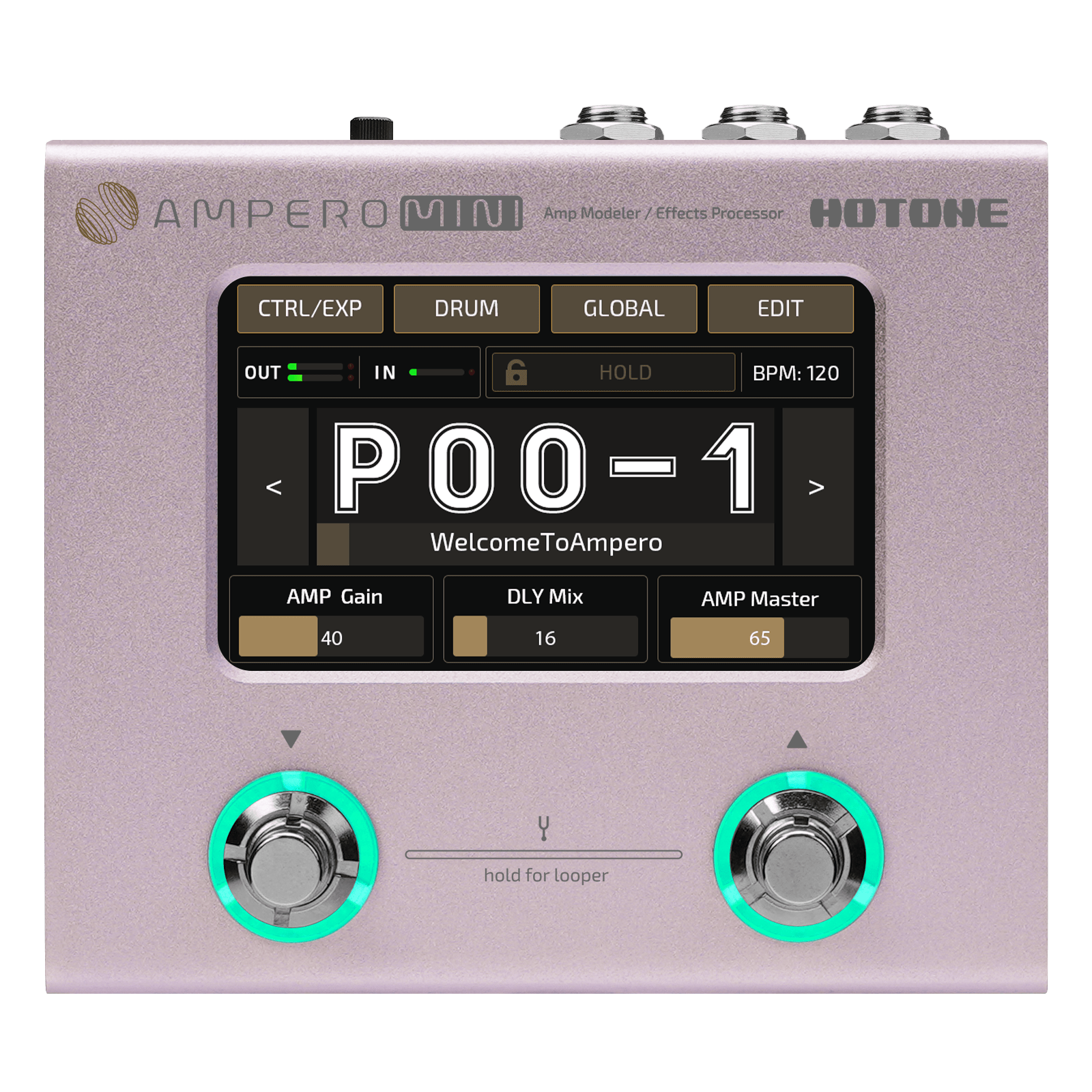 Ampero Mini Purple HOTONE - AMPERO MINI (ONE) - Guitar DSP AMP Modeler and FX Processor - Purple Taro - Image 1