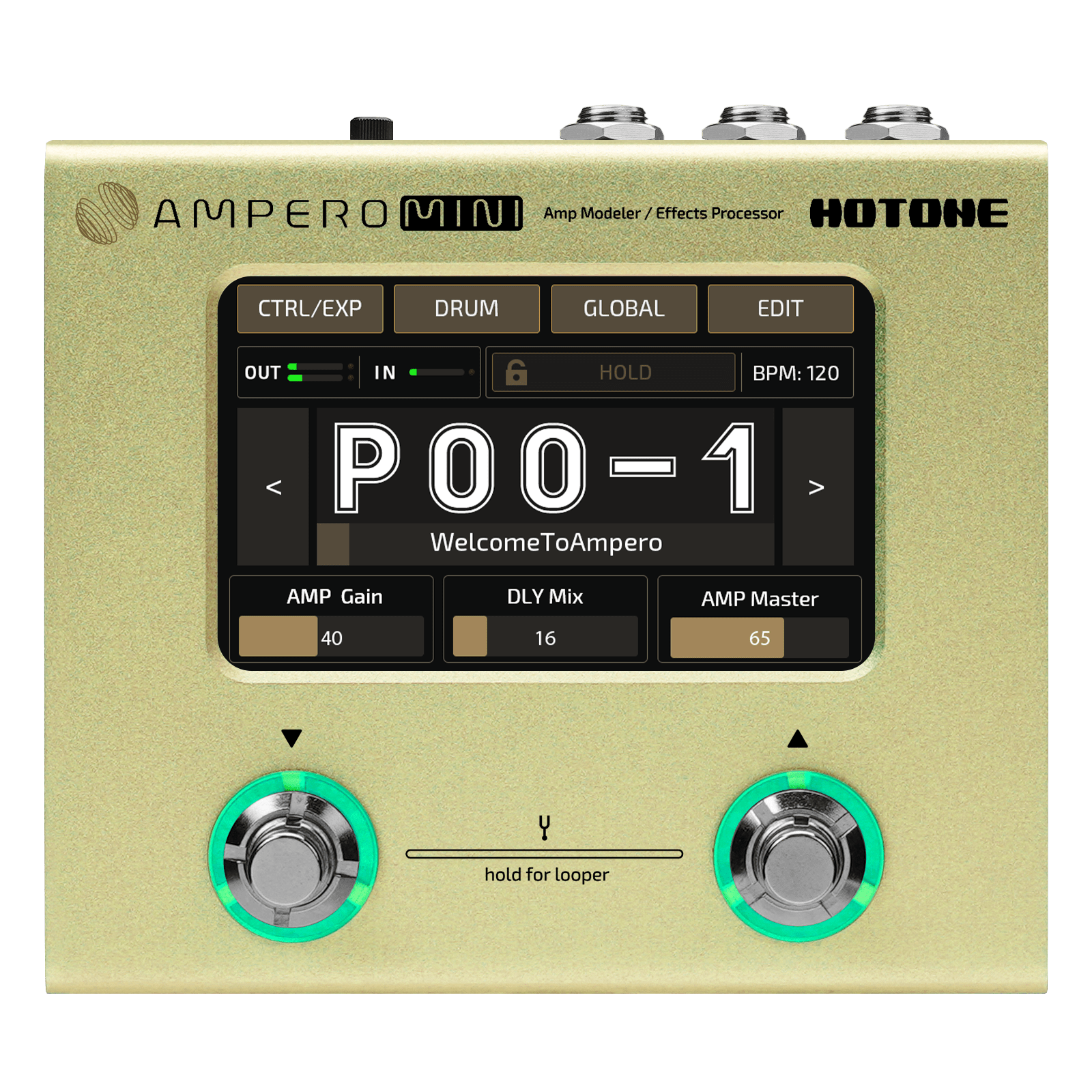 Ampero Mini Mustard HOTONE - AMPERO MINI (ONE) - Guitar DSP AMP Modeler and FX Processor - Mustard - Image 1
