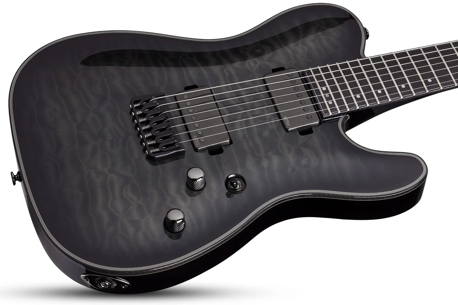 SCHECTER - Hellraiser Hybrid 7 PT-7 -  Trans Black Burst Electric Guitar 7 Cuerdas - Imagen 2