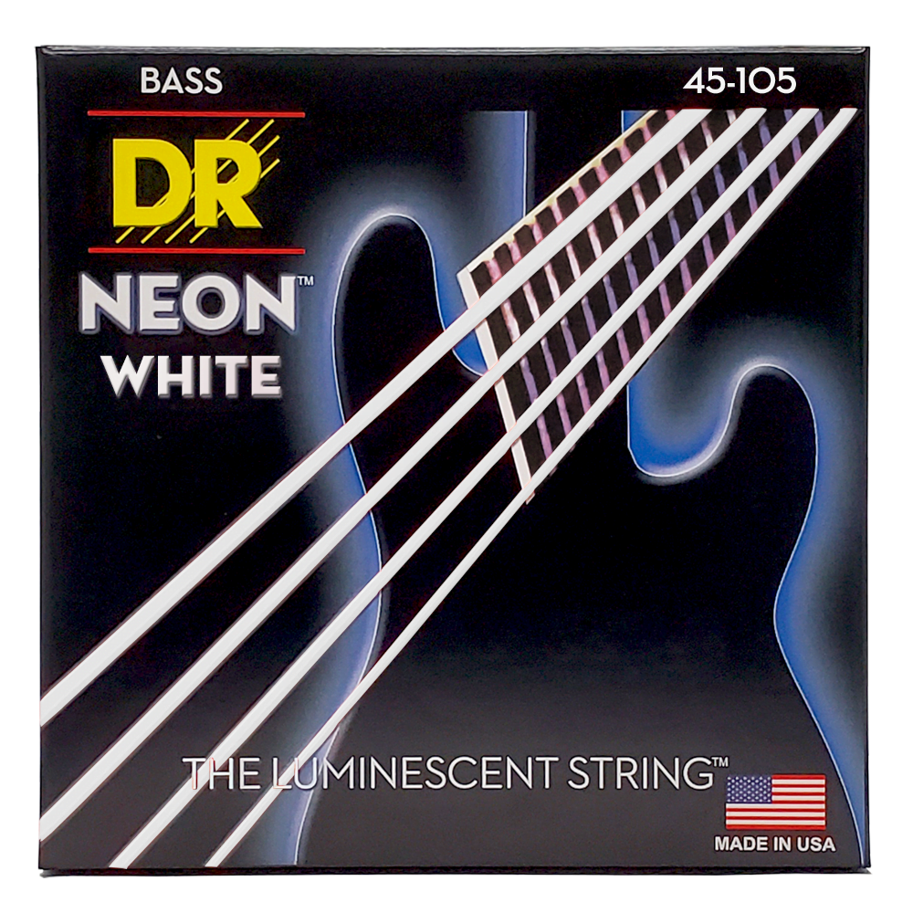 DR NWB-45 Neon Bass White DR Strings - NWB-45 - NEON Bass Strings - 45-105 - Cuerdas para Bajo - Image 1