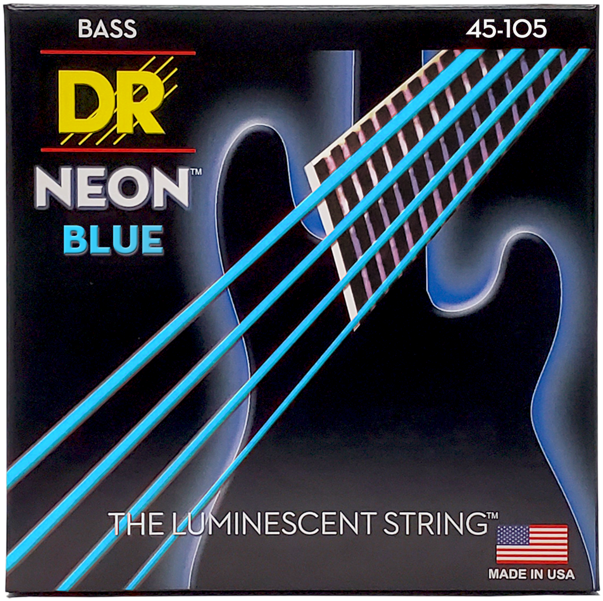 DR NBB-45 Neon Blue 45105 DR Strings - NBB-45 - NEON Blue Bass Strings - 45-105 - Cuerdas para Bajo - Image 1