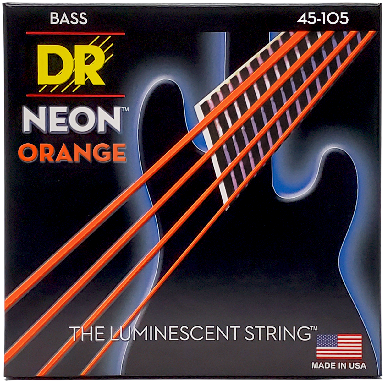 DR NOB-45 Orange 45105 DR Strings - NOB-45 - NEON Orange Bass Strings - 45-105 - Cuerdas para Bajo - Image 1