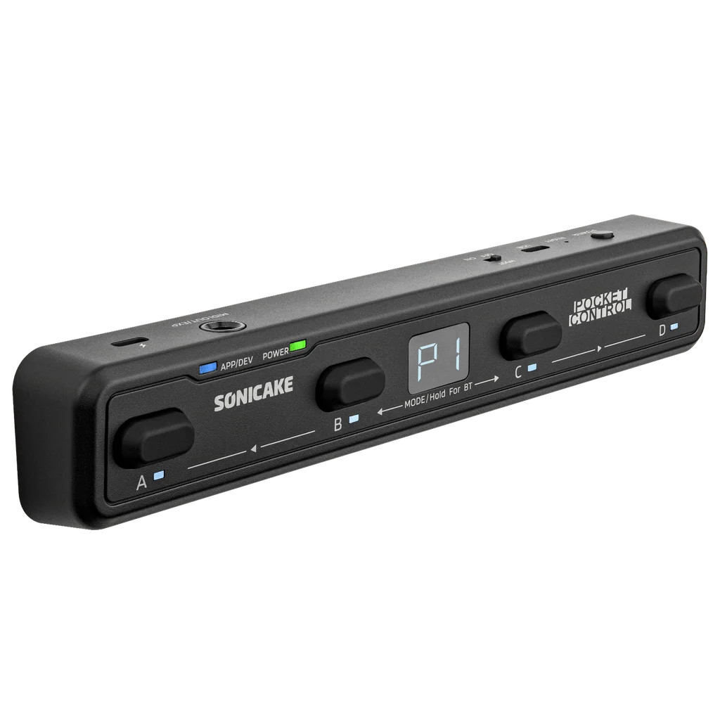 QCT-4BK SONICAKE Pocket Control QCT-4BK – Controlador MIDI Inalámbrico de 4 Footswitches - Image 1